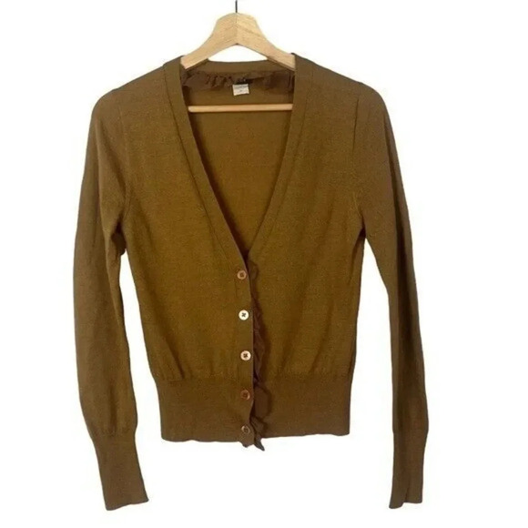 J. Crew Brown Lightweight Knit Cardigan S - Picture 1 of 4